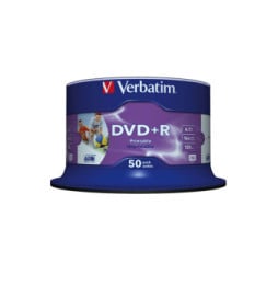 Verbatim DVD+R Wide Inkjet Printable No ID Brand 4,7 Go 50 pièce(s) DVD+R Wide Inkjet Printable No ID Brand, 50pcs  (43512)