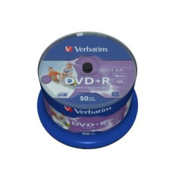 Verbatim DVD+R Wide Inkjet Printable No ID Brand 4,7 Go 50 pièce(s) DVD+R Wide Inkjet Printable No ID Brand, 50pcs  (43512)