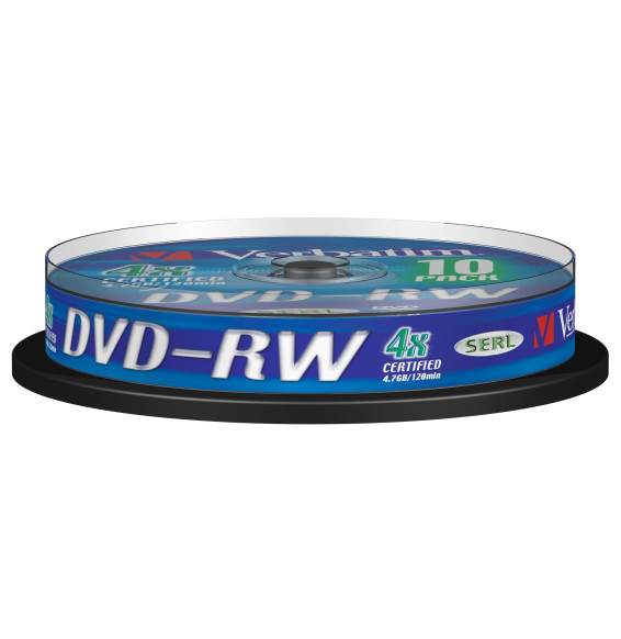 Verbatim DVDVER00072B DVD-RW Matt Silver 4x, 10pcs (43552)