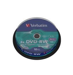 Verbatim DVDVER00072B DVD-RW Matt Silver 4x, 10pcs  (43552)