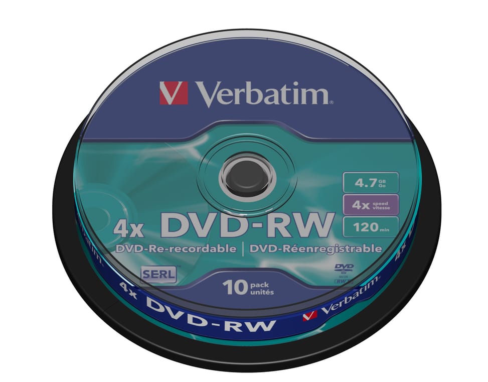 Verbatim DVDVER00072B DVD-RW Matt Silver 4x, 10pcs  (43552) — image 3