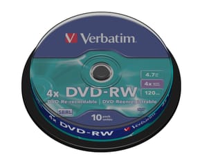 Verbatim DVDVER00072B DVD-RW Matt Silver 4x, 10pcs  (43552) — image 3