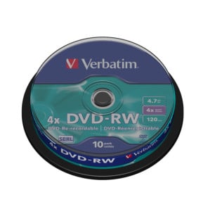 Verbatim DVDVER00072B DVD-RW Matt Silver 4x, 10pcs  (43552)