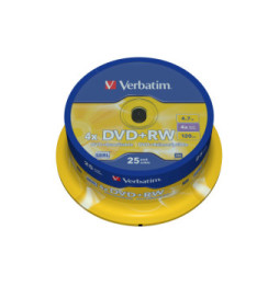 Verbatim DVD+RW Matt Silver 4,7 Go 25 pièce(s) DVD+RW Matt Silver, 25pcs  (43489)