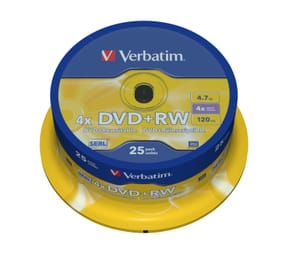 Verbatim DVD+RW Matt Silver 4,7 Go 25 pièce(s) DVD+RW Matt Silver, 25pcs  (43489)