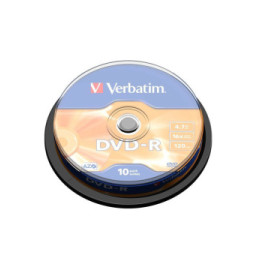 Verbatim DVD-R Matt Silver 4,7 Go 10 pièce(s) DVD-R Matt Silver, 16x  (43523)