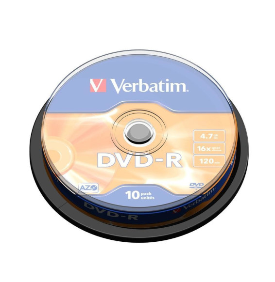 Verbatim DVD-R Matt Silver 4,7 Go 10 pièce(s) DVD-R Matt Silver, 16x (43523)