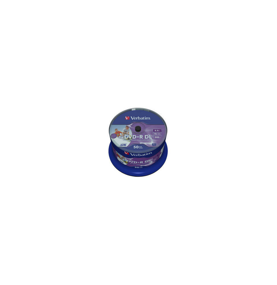 Verbatim 43703 DVD vierge 8,5 Go DVD-R 50 pièce(s) DVD-R DL 8x, 8.5GB, 50pk Spindle  (43703)