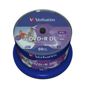 Verbatim 43703 DVD vierge 8,5 Go DVD-R 50 pièce(s) DVD-R DL 8x, 8.5GB, 50pk Spindle  (43703)