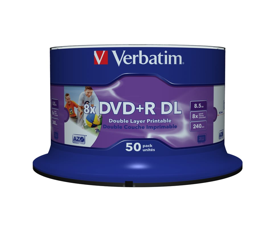 Verbatim 43703 DVD vierge 8,5 Go DVD-R 50 pièce(s) DVD-R DL 8x, 8.5GB, 50pk Spindle  (43703) — image 4