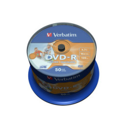 Verbatim 43533 DVD vierge 4,7 Go DVD-R 50 pièce(s) DVD-R Wide Inkjet Printable No ID Brand, 16x  (43533)