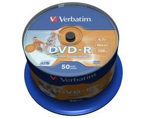 Verbatim 43533 DVD vierge 4,7 Go DVD-R 50 pièce(s) DVD-R Wide Inkjet Printable No ID Brand, 16x  (43533)