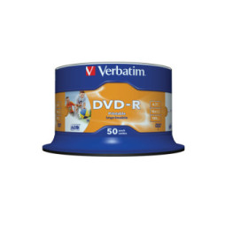 Verbatim 43533 DVD vierge 4,7 Go DVD-R 50 pièce(s) DVD-R Wide Inkjet Printable No ID Brand, 16x  (43533)