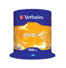 Verbatim DVD-R Matt Silver 4,7 Go 100 pièce(s) DVD-R Matt Silver, 16x, 100pcs  (43549)