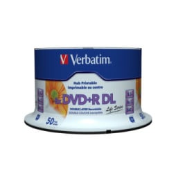 Verbatim 97693 DVD vierge 8,5 Go DVD+R DL 50 pièce(s) DVD+R Double Layer Inkjet Printable 8x Life Series, 50pcs  (97693)