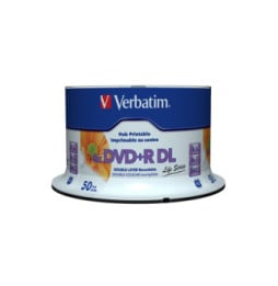 Verbatim 97693 DVD vierge 8,5 Go DVD+R DL 50 pièce(s) DVD+R Double Layer Inkjet Printable 8x Life Series, 50pcs  (97693)