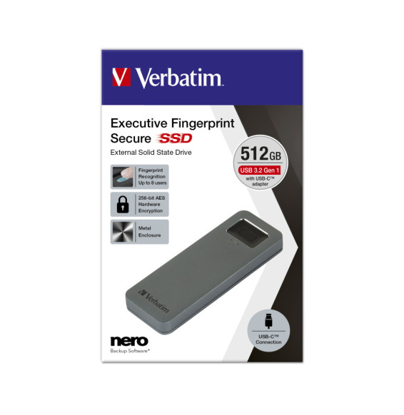 Verbatim 53656 lecteur à circuits intégrés externe 512 Go Gris (53656)