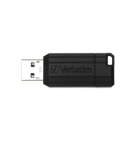 Verbatim Micro-clé USBPinStripe de 8 Go - noire PinStripe, USB 2.0, 8 GB, Noire (49062)