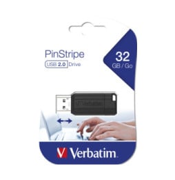 Verbatim Micro-clé USBPinStripe de 32 Go - noire Micro-clé USB PinStripe de 32 Go - noire  (49064)