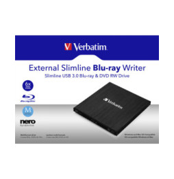 Verbatim External Slimline lecteur de disques optiques Blu-Ray RW Noir (43890)