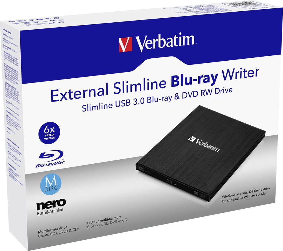 Verbatim External Slimline lecteur de disques optiques Blu-Ray RW Noir (43890) — image 7