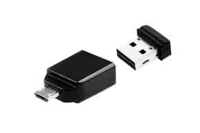 Verbatim Clé NANO USB 16 Go avec adaptateur Micro USB Store' n' Go Nano, USB 2.0, 16GB  (49821)