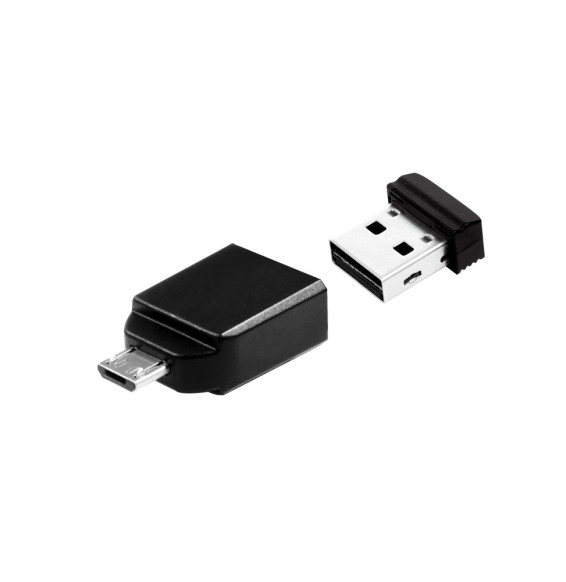 Verbatim Clé NANO USB 16 Go avec adaptateur Micro USB Store' n' Go Nano, USB 2.0, 16GB (49821)