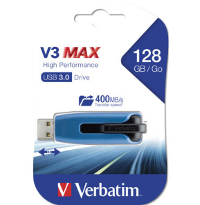 Verbatim Clé USB V3 MAX de 128 Go Store 'n' Go V3 Max, USB 3.0, 128GB  (49808)