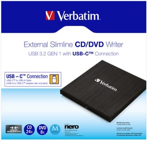 Verbatim 43886 lecteur de disques optiques DVD±RW Noir CD/DVD, 4 MB, USB-C, 145 x 133 x 11 mm, 237 g  (43886) — image 4