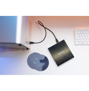 Verbatim 43886 lecteur de disques optiques DVD±RW Noir CD/DVD, 4 MB, USB-C, 145 x 133 x 11 mm, 237 g  (43886)