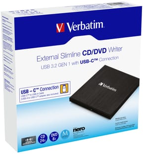 Verbatim 43886 lecteur de disques optiques DVD±RW Noir CD/DVD, 4 MB, USB-C, 145 x 133 x 11 mm, 237 g  (43886) — image 7