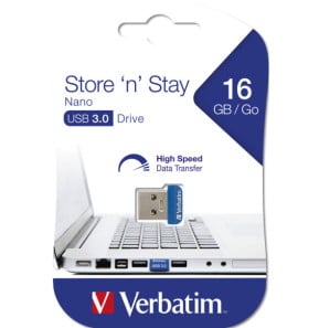 Verbatim Clé NANO USB 3.0 Store 'n' Stay 16 Go Store 'n' Stay Nano, USB 3.0, 16GB  (98709)