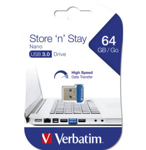 Verbatim Clé NANO USB 3.0 Store 'n' Stay 64 Go Store 'n' Stay Nano, USB 3.0, 64GB  (98711)