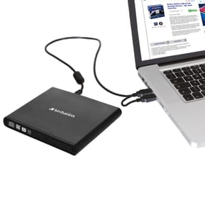 Verbatim Slimline CD/DVD lecteur de disques optiques DVD-RW Noir 8X DVD Write Speed, 24X CD Write Speed, USB 2.0  (98938) — image 3