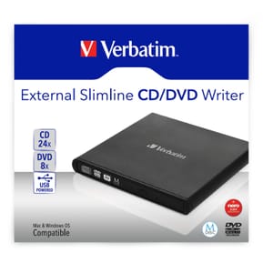 Verbatim Slimline CD/DVD lecteur de disques optiques DVD-RW Noir 8X DVD Write Speed, 24X CD Write Speed, USB 2.0  (98938) — image 4