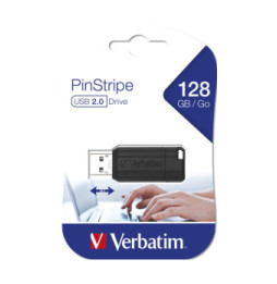 Verbatim Micro-clé USBPinStripe de 128 Go - noire PinStripe USB Drive 128GB  (49071)