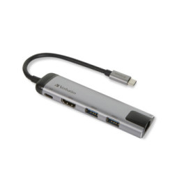 Verbatim 49141 station d'accueil USB 3.2 Gen 1 (3.1 Gen 1) Type-C Noir, Argent (49141)