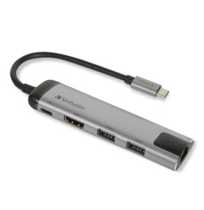 Verbatim 49141 station d'accueil USB 3.2 Gen 1 (3.1 Gen 1) Type-C Noir, Argent (49141)