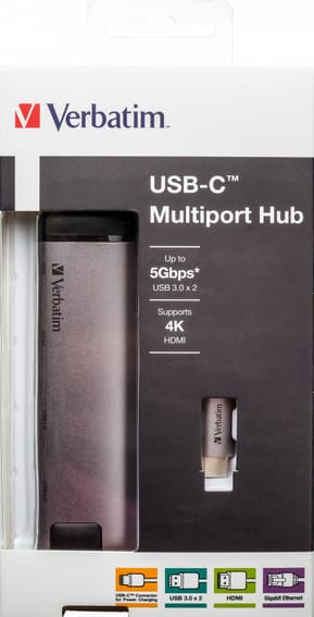 Verbatim 49141 station d'accueil USB 3.2 Gen 1 (3.1 Gen 1) Type-C Noir, Argent (49141) — image 2