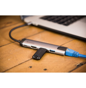 Verbatim 49141 station d'accueil USB 3.2 Gen 1 (3.1 Gen 1) Type-C Noir, Argent (49141)