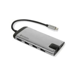 Verbatim 49142 station d'accueil USB 3.2 Gen 1 (3.1 Gen 1) Type-C Noir, Argent (49142)