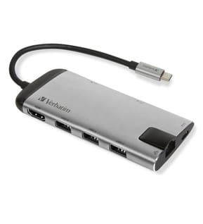 Verbatim 49142 station d'accueil USB 3.2 Gen 1 (3.1 Gen 1) Type-C Noir, Argent (49142)