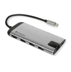Verbatim 49142 station d'accueil USB 3.2 Gen 1 (3.1 Gen 1) Type-C Noir, Argent (49142)