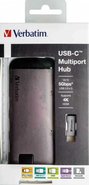 Verbatim 49142 station d'accueil USB 3.2 Gen 1 (3.1 Gen 1) Type-C Noir, Argent (49142) — image 2