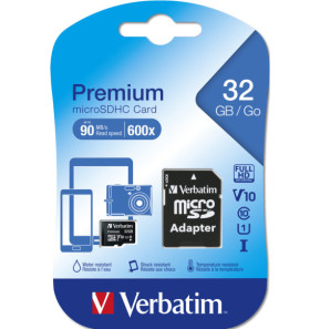Verbatim Premium 32 Go MicroSDHC Classe 10 32GB, Micro SDHC, Class 10  (44083)
