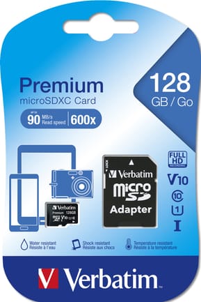 Verbatim Premium 128 Go MicroSDXC UHS-I Classe 10 128GB, MicroSDXC, Class 10  (44085) — image 3