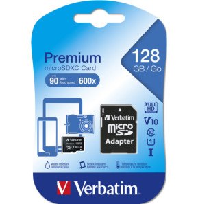 Verbatim Premium 128 Go MicroSDXC UHS-I Classe 10 128GB, MicroSDXC, Class 10  (44085)