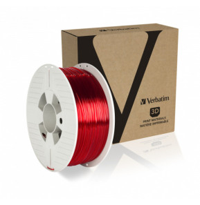 Verbatim 55054 matériel d'impression 3D PETg (polyéthylène téréphtalate glycolisé) Rouge, Transparent 1 kg (55054)