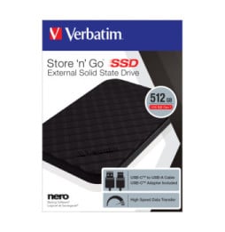 Verbatim Disque SSD portable Store 'n' Go USB 3.2 Gén 1 512 Go (53250)