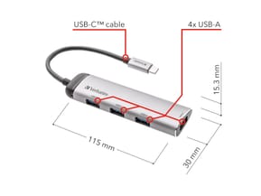 Verbatim Hub Multiports USB-C 4 ports USB 3.2 Gen 1 Hub Multiports USB-C 4 ports USB 3.2 Gen 1  (49147) — image 5